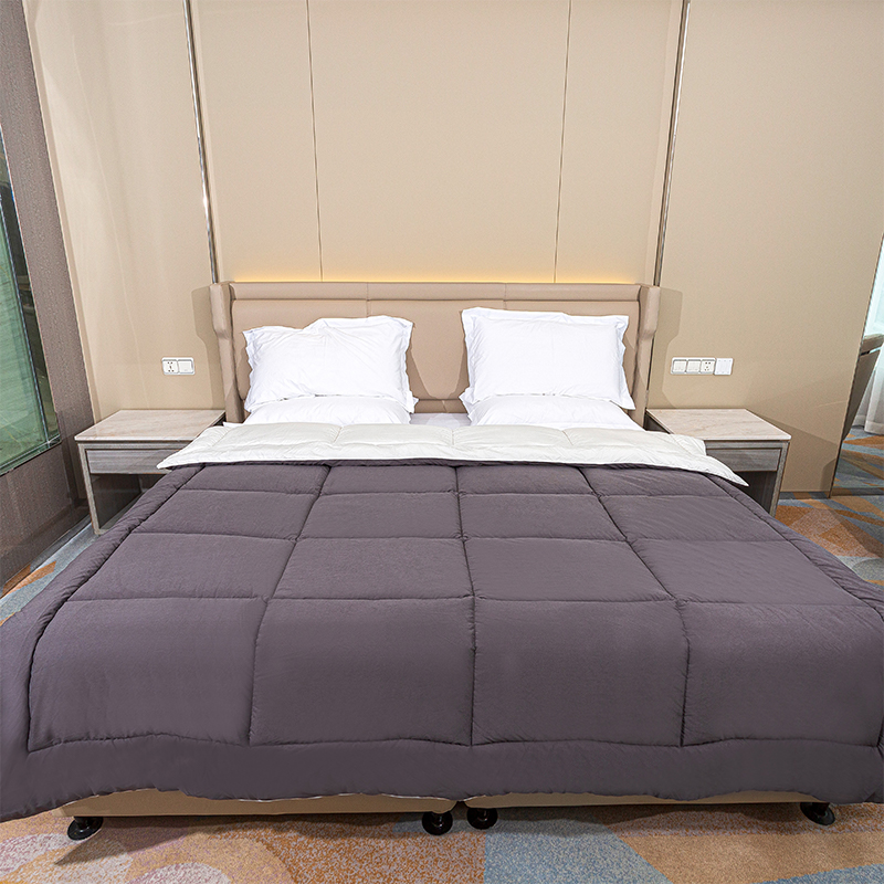 Inserto de edredón gris durante toda la temporada - edredón de ropa de cama de caja edredón de edredón liviano con pestañas de esquina